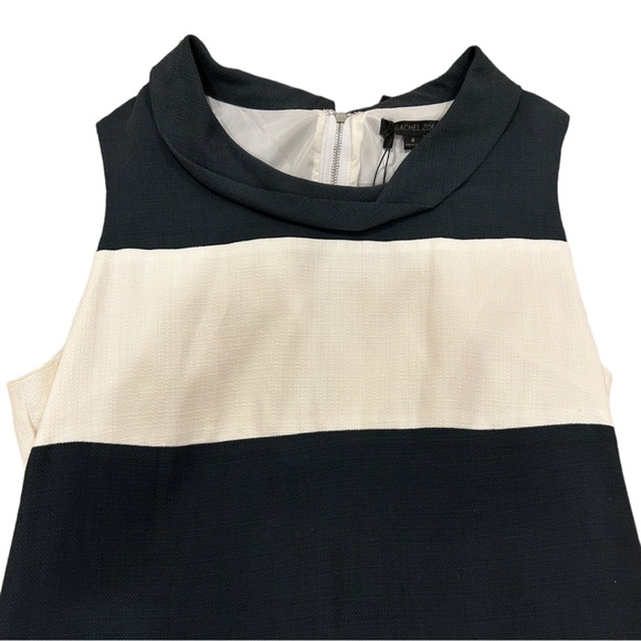 Rachel Zoe Madison Colorblock Shift Dress Mini Mod Retro Pockets - Picture 2 of 5